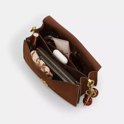 Coach Tabby Chain Suede Leather Shoulder Bag In Brown