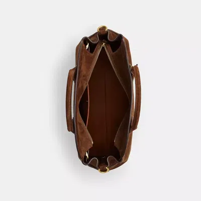 Coach Empire 40 Soft Suede Carryall Crossbody Bag In Brown