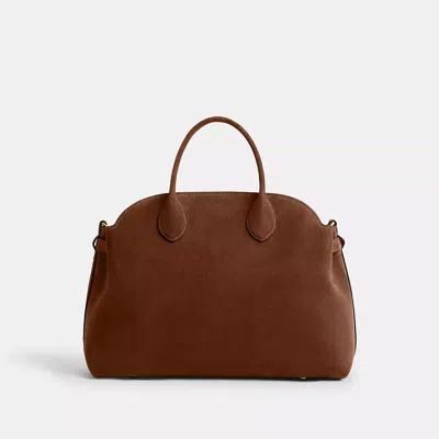 Coach Empire 40 Soft Suede Carryall Crossbody Bag In Brown