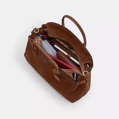 Coach Empire 40 Soft Suede Carryall Crossbody Bag In Brown
