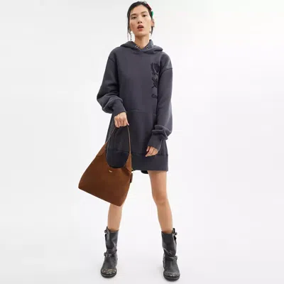 Coach Brooklyn 28 Brown With Single Shoulder Strap And Logo Lettering On The Front In Suede Woman