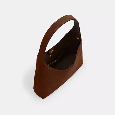 Coach Brooklyn 28 Brown With Single Shoulder Strap And Logo Lettering On The Front In Suede Woman