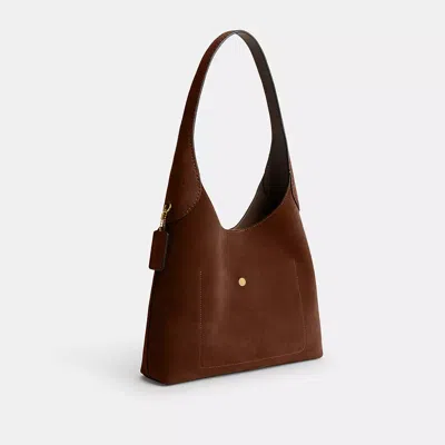 Coach Brooklyn 28 Brown With Single Shoulder Strap And Logo Lettering On The Front In Suede Woman