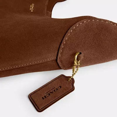 Coach Brooklyn 28 Brown With Single Shoulder Strap And Logo Lettering On The Front In Suede Woman