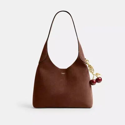 Coach Brooklyn 28 Brown With Single Shoulder Strap And Logo Lettering On The Front In Suede Woman