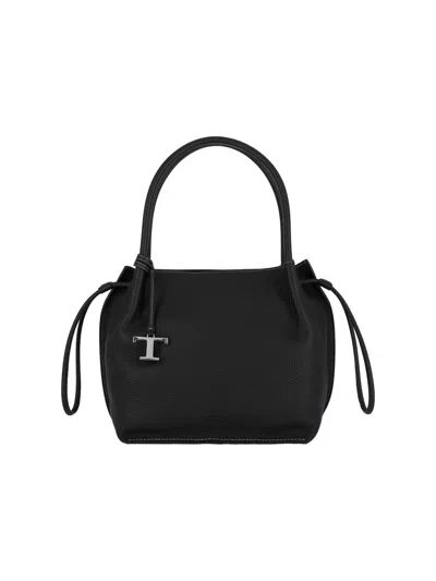 Tod's Medium Logo Bucket Bag In Black