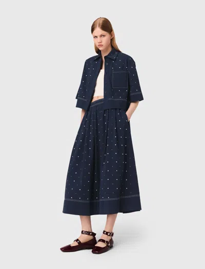 Maje Cropped Shirt With Studs In Black