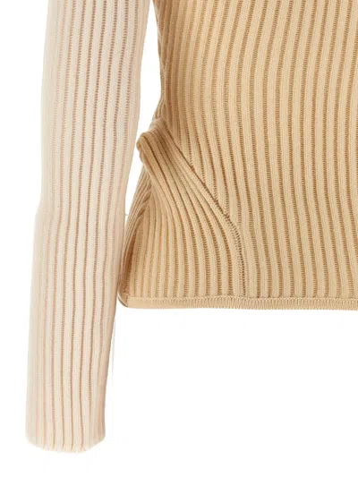 Jean Paul Gaultier Women Ribbed Corset Sweater In Brown