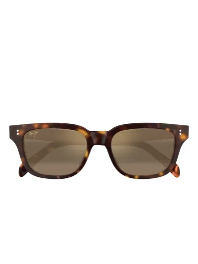 Maui Jim Likeke Tortoiseshell Square Sunglasses In Brown