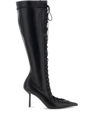 Le Silla 'colette' Knee Length Pointed Toe Stiletto Boots In Black