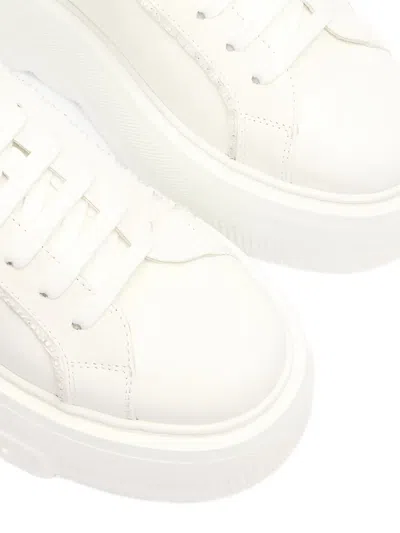 Casadei Nexus Platform Leather Sneakers In Animal Print