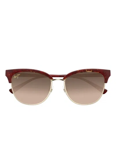 Maui Jim Lokelani Tortoiseshell-frame Sunglasses In Red
