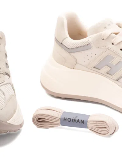Hogan Hi-fi Panelled Platform Sneakers In Neutral