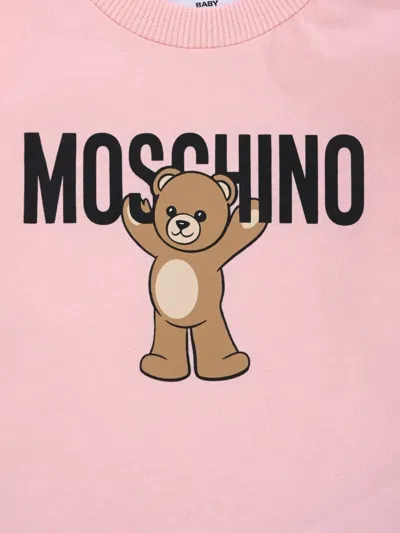 Moschino Baby Girls Long Sleeve Teddy T-shirt In Pink
