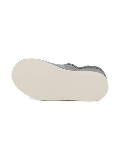 Chloé Kids' Shearling And Suede Slippers&nbsp; In Gray
