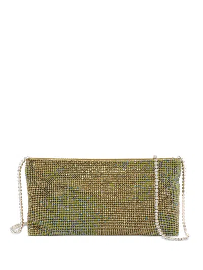 Benedetta Bruzziches Rectangular Rhinestone Chain Strap Clutch Bag
