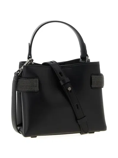 Brunello Cucinelli 'core' Structured Top Handle Handbag In Black