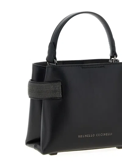 Brunello Cucinelli 'core' Structured Top Handle Handbag In Black