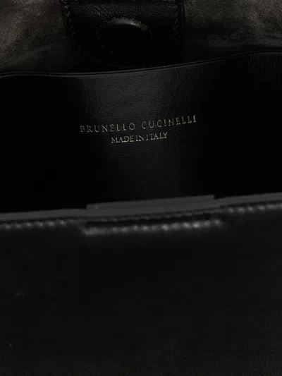 Brunello Cucinelli 'core' Structured Top Handle Handbag In Black