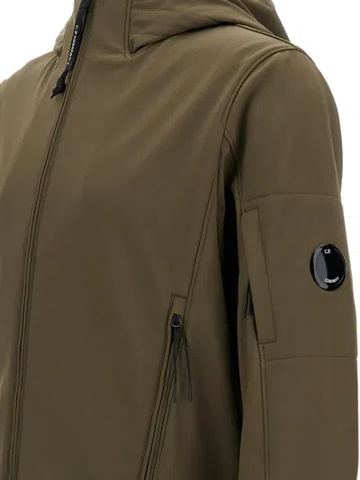 C.p. Company Matte-finish Hooded Jacket With Zippered Pockets And Logo Patch