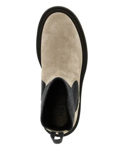 Brunello Cucinelli Loop Detail Ankle Boots With Chunky Sole In Neutral
