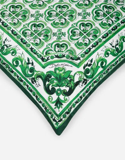 Dolce & Gabbana Duchesse Cotton Cushion Small In Green