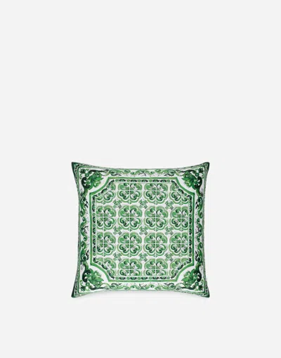 Dolce & Gabbana Duchesse Cotton Cushion Small In Green