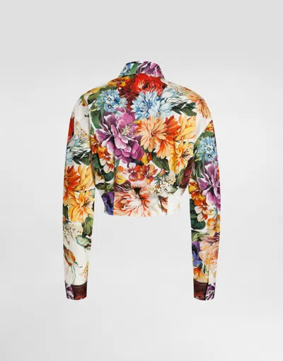Dolce & Gabbana Floral Cotton Crop Shirt Dolce E Gabbana