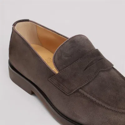 Brunello Cucinelli Leather-trimmed Suede Penny Loafers In Brown