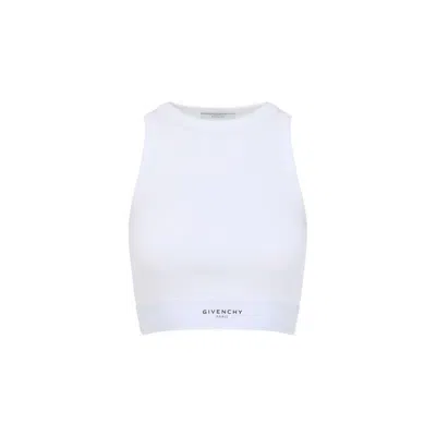 Givenchy Cropped Tank Top In Cotton With Band Clothing In White