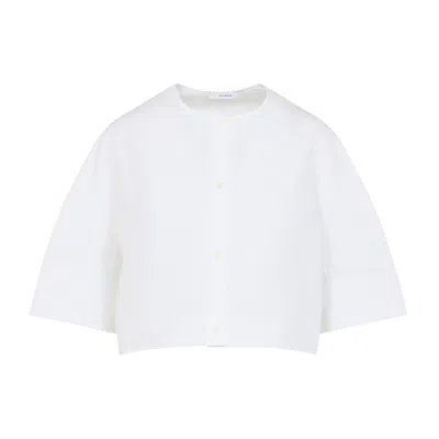 Givenchy Short-sleeved Cropped Shirt In White
