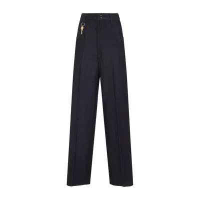 Carven Key Charm Straight-leg Jeans In Black