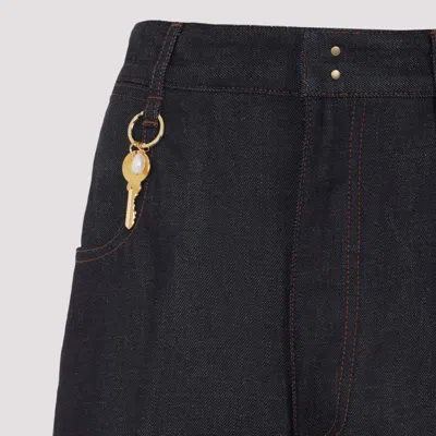 Carven Key Charm Straight-leg Jeans In Black