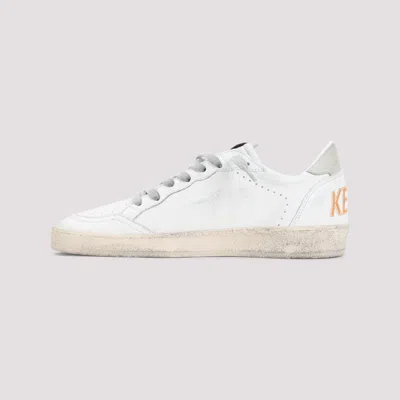 Golden Goose Distressed Low-top Sneakers With Star Detail And Vintage Aesthetic In White