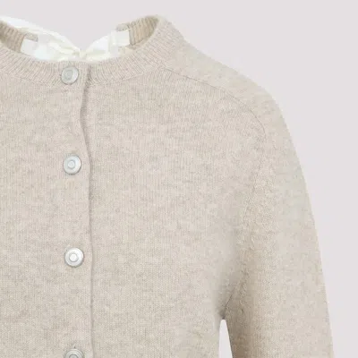 Carven Cashmere Button-up Sweater With Delicate Tie Detail