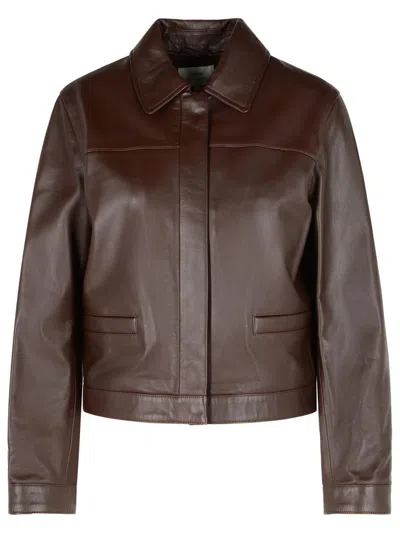 Loulou Studio 'ascot' Brown Leather Jacket In Brown