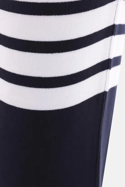 Thom Browne Ladies Festive Jersey Short Sleeve Button Hector Tee In Blue