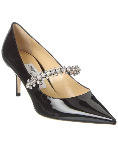 Jimmy Choo Bing 85 Crystal-embellished Pumps In Patent Leather In Black