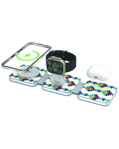 Phunkee Tree Leather Tri Fold Charging Station In Black