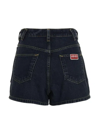Kenzo Women Denim Shorts In Blue