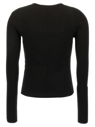Alexander Mcqueen Cutout Ribbed Wool-blend Sweater In Black