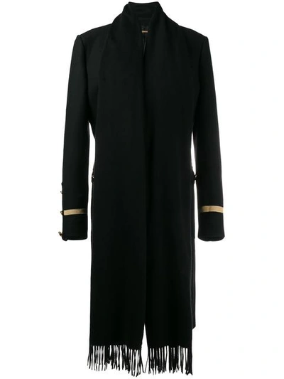 Givenchy Wool Military Coat With Scarf Detailing In Black