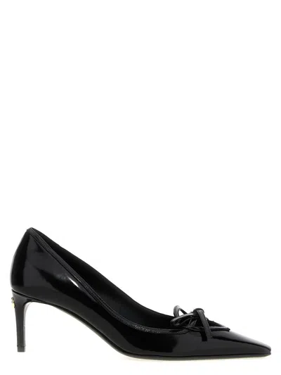 Dolce & Gabbana Glossy Leather Bow Stiletto Pumps