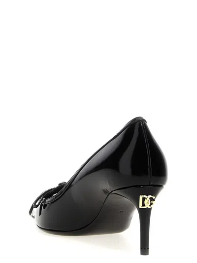 Dolce & Gabbana Glossy Leather Bow Stiletto Pumps