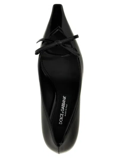 Dolce & Gabbana Glossy Leather Bow Stiletto Pumps
