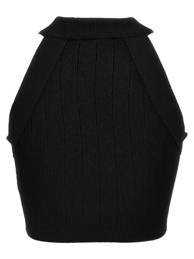 Balmain Black Cropped Tank Top