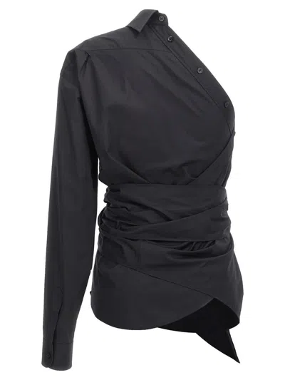 Moschino One-shoulder Shirt In Blue