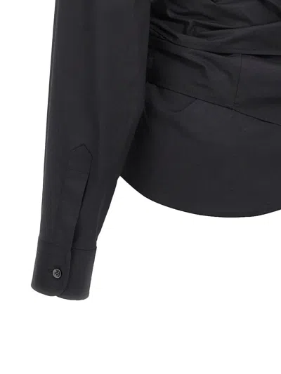 Moschino One-shoulder Shirt In Blue