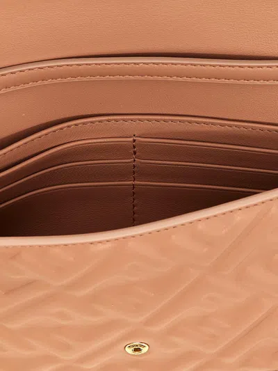 Fendi 'baguette' Wallet On Chain In Brown