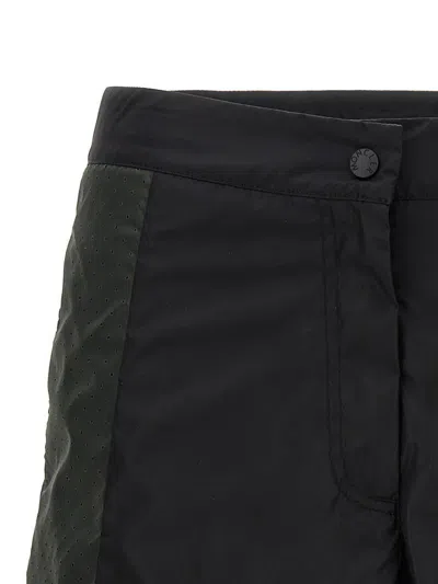 Moncler Combination Panel Active Shorts With Classic Button Closure In Blue